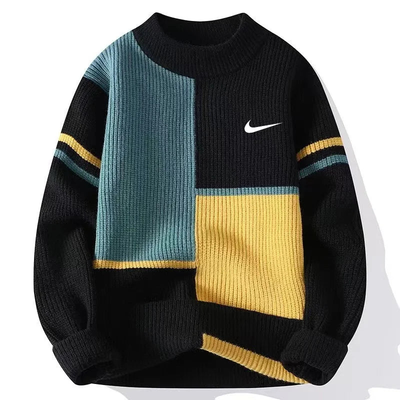 High-End Trendy Loose Color-Blocked Sweater