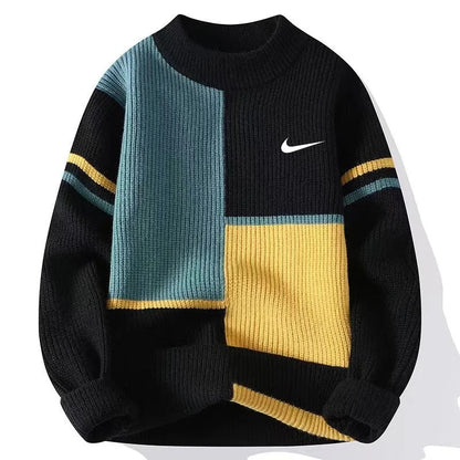 High-End Trendy Loose Color-Blocked Sweater